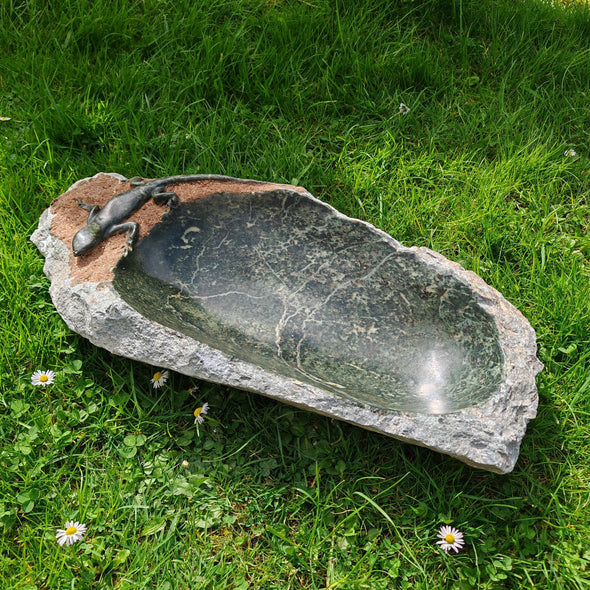 Vogeltränke Echse Unikat #133 Künstler: Creto Simon