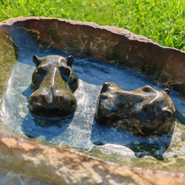 Vogeltränke Hippo Unikat #117 Künstler: Timothy Rukodzi