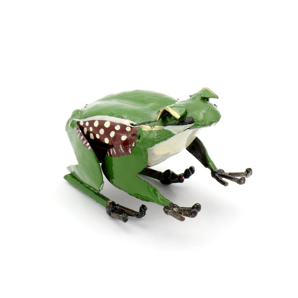 Frosch aus Recycling Metall. Dekoration für Haus und Garten.