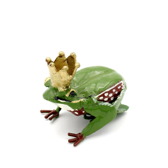 Froschkönig aus Recycling Metall. Dekoration für Haus und Garten.