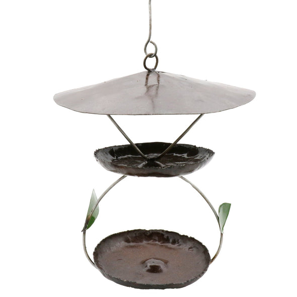 Futterstation für Wildvögel aus Recycling Metall. Dekoration für Haus und Garten.