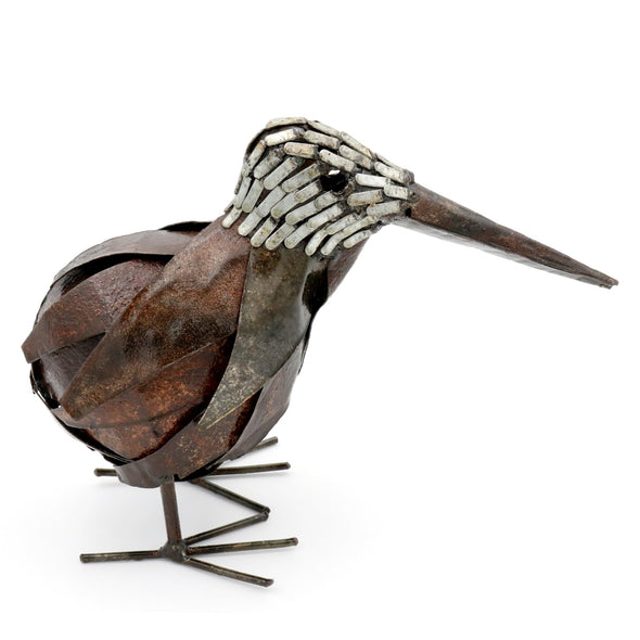 Kiwi Vogel aus Recycling Metall. Dekoration für Haus und Garten.