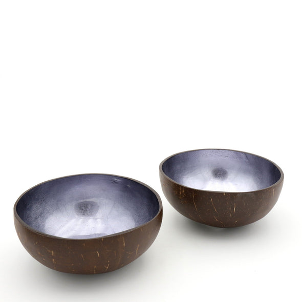 Kokosnuss Schale Coco Bowl in graphit. Interior Dekoration Schuessel als Ablage fuer Schmuck, Schluessel oder im Bad oder fuer Snacks Nuesse Suessigkeiten. Handgearbeitete Unikate.