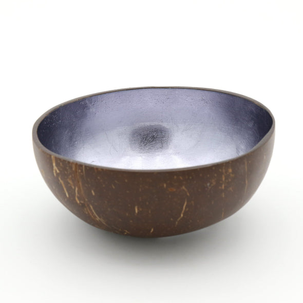 Kokosnuss Schale Coco Bowl in graphit. Interior Dekoration Schuessel als Ablage fuer Schmuck, Schluessel oder im Bad oder fuer Snacks Nuesse Suessigkeiten. Handgearbeitete Unikate.