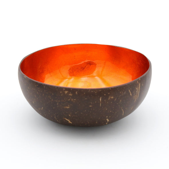 Kokosnuss Schale Coco Bowl in orange. Interior Dekoration Schuessel als Ablage fuer Schmuck, Schluessel oder im Bad oder fuer Snacks Nuesse Suessigkeiten. Handgearbeitete Unikate.