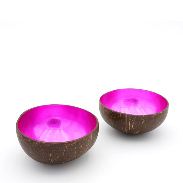 Kokosnuss Schale Coco Bowl in pink. Interior Dekoration Schuessel als Ablage fuer Schmuck, Schluessel oder im Bad oder fuer Snacks Nuesse Suessigkeiten. Handgearbeitete Unikate.