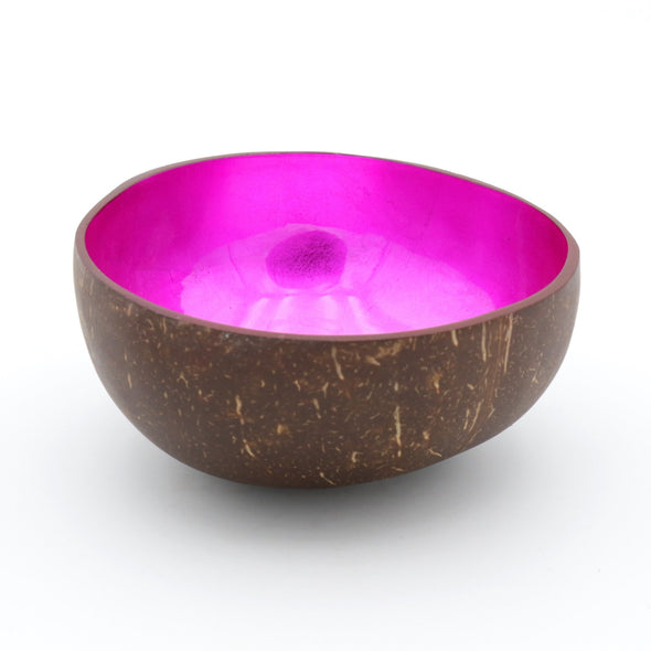 Kokosnuss Schale Coco Bowl in pink. Interior Dekoration Schuessel als Ablage fuer Schmuck, Schluessel oder im Bad oder fuer Snacks Nuesse Suessigkeiten. Handgearbeitete Unikate.