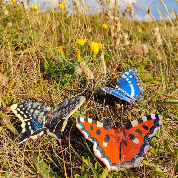 Schmetterling aus Recycling Metall. Dekoration für Haus und Garten.