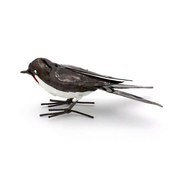 Schwalbe Vogel aus Recycling Metall. Dekoration für Haus und Garten.