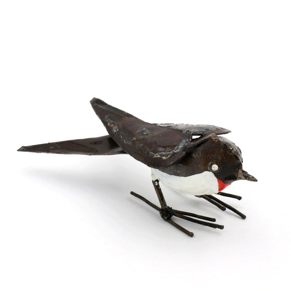 Schwalbe Vogel aus Recycling Metall. Dekoration für Haus und Garten.