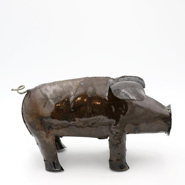 Schwein aus Recycling Metall. Dekoration für Haus und Garten.