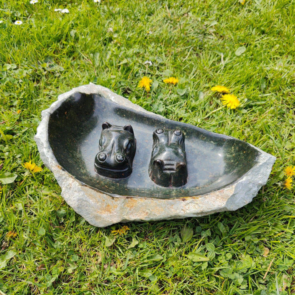 Vogeltränke Hippo Unikat #108 Künstler: Timothy Rukodzi