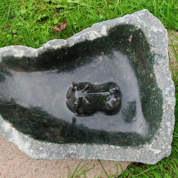 Vogeltränke Hippo Unikat #118 Künstler: Timothy Rukodzi
