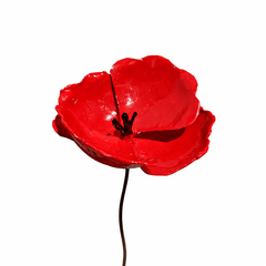 Mohn aus Metall – dekorative Blumen Gartenstecker für draußen