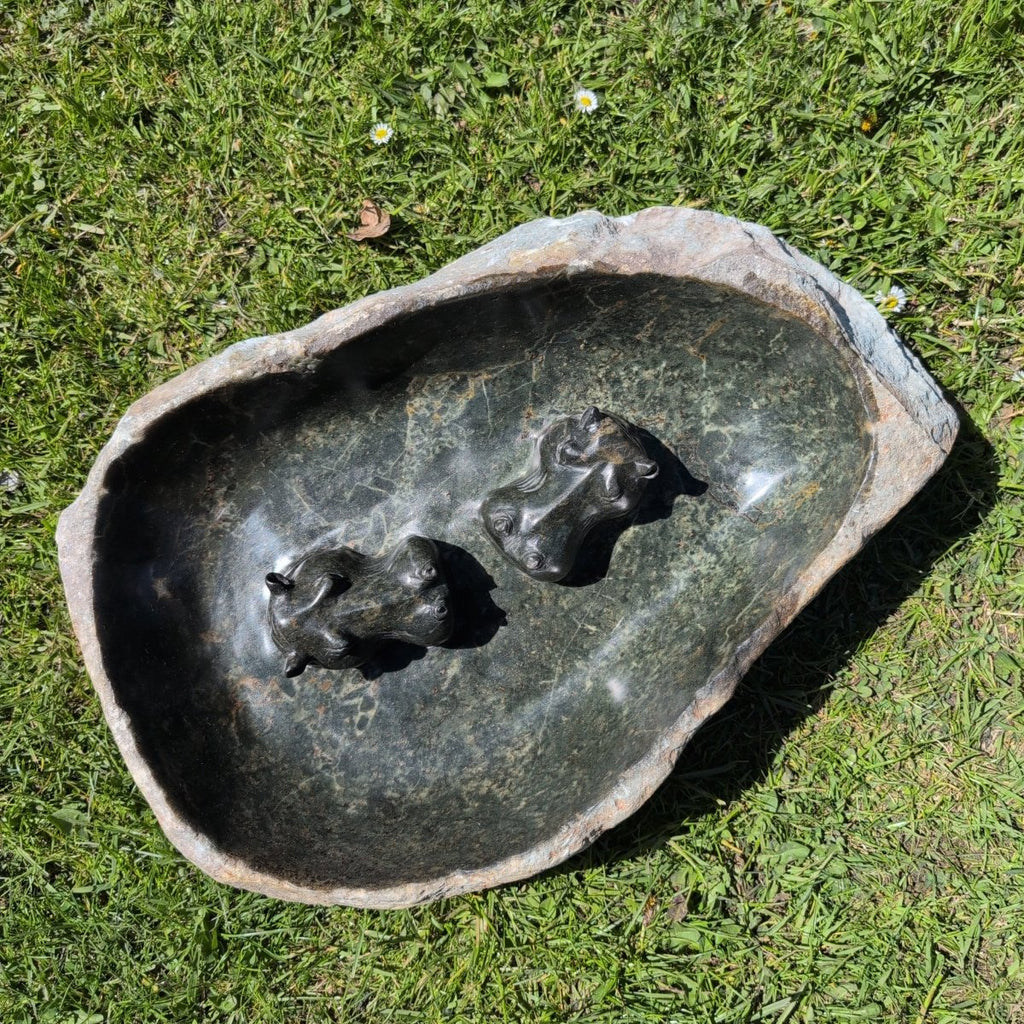 Vogeltränke Hippo Unikat #117 Künstler: Timothy Rukodzi