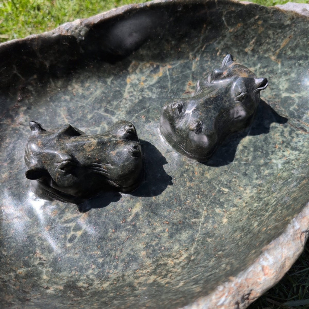 Vogeltränke Hippo Unikat #117 Künstler: Timothy Rukodzi