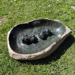 Vogeltränke Hippo Unikat #117 Künstler: Timothy Rukodzi