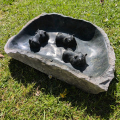 Vogeltränke Hippo Unikat #152 Künstler: Timothy Rukodzi