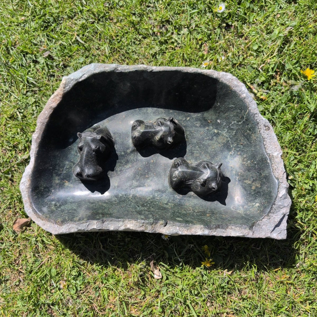 Vogeltränke Hippo Unikat #152 Künstler: Timothy Rukodzi