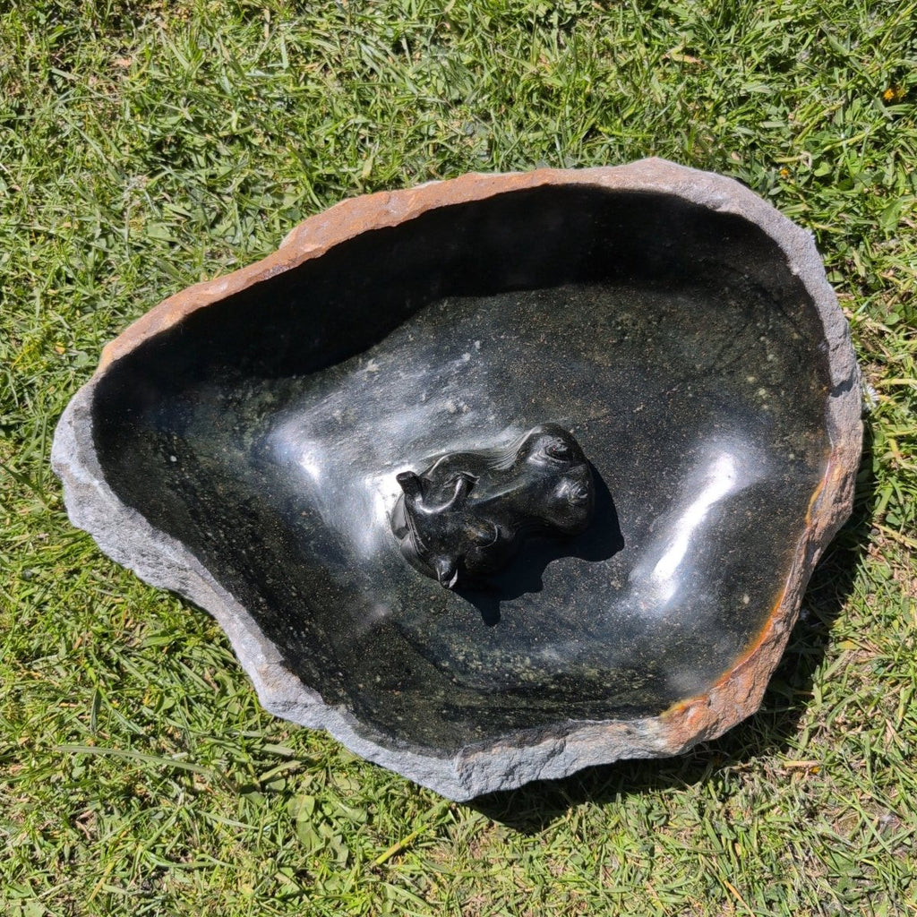 Vogeltränke Hippo Unikat #3 Künstler: Timothy Rukodzi