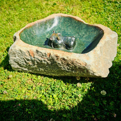 Vogeltränke Hippo Unikat #26 Künstler: Timothy Rukodzi