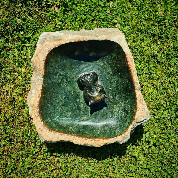 Vogeltränke Hippo Unikat #26 Künstler: Timothy Rukodzi