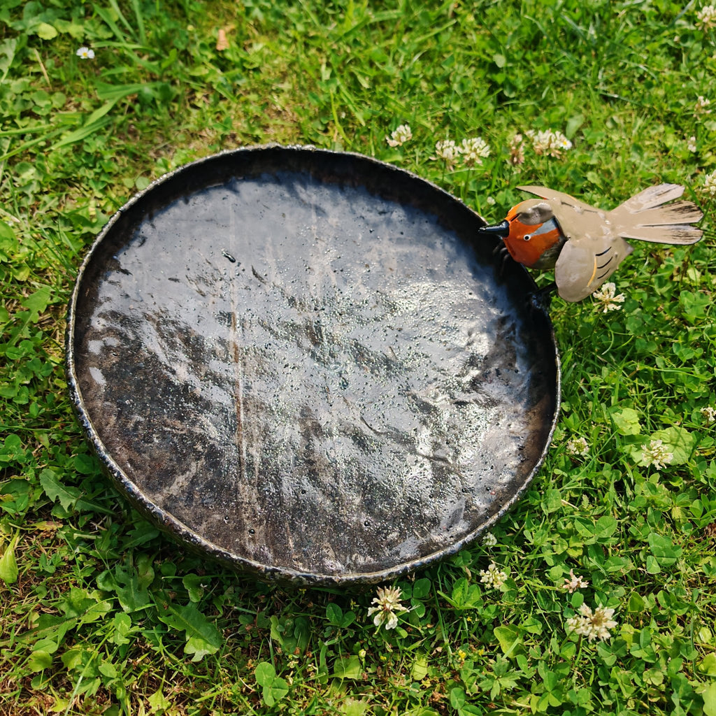 Vogeltränke "Rotkehlchen", Gartenfigur, Gartendekoration