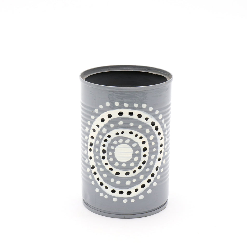 dose aufbewahrung Dose „White and Black Circle“ – dekorative Aufbewahrung aus Upcycling- – Mio Moyo by SHONA-ART