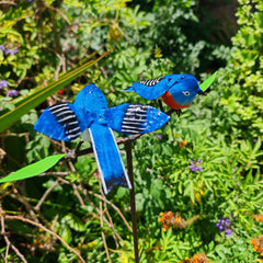 Hüttensänger Vögel aus Recycling Metall. Dekoration für Haus und Garten.