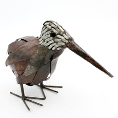 Kiwi Vogel aus Recycling Metall. Dekoration für Haus und Garten.
