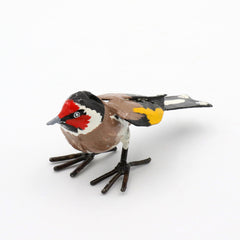 Stieglitz Vogel aus Recycling Metall Dekoration für Haus und Garten.