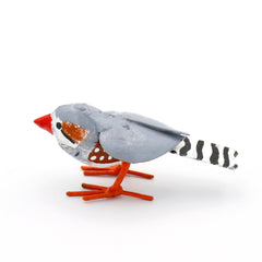 Zebrafink Vogel aus Recycling Metall. Dekoration für Haus und Garten.